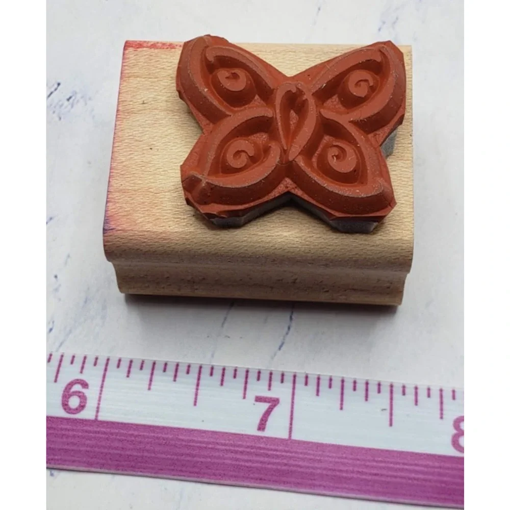 Butterflies and Nature Lot of 14 Small Wood Mounted Rubber Stamps